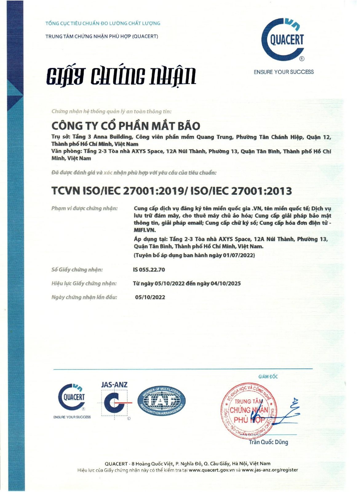 Chứng nhận ISO 27001:2013